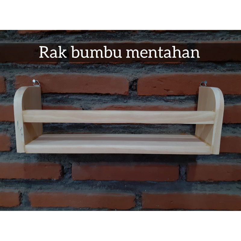 Rak Bumbu Kayu / Tempat Bumbu Dapur / Rak bumbu + toples 200ml