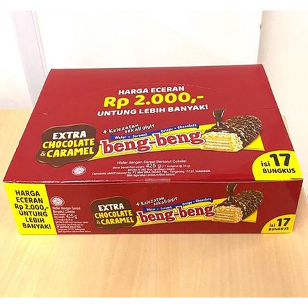 

BENG-BENG REGULAR 1 BOX ISI 17 PCS - SNACK WAFER BERLAPIS COKLAT