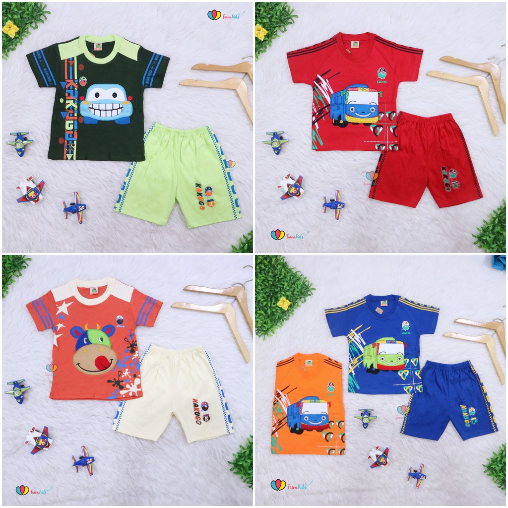 Setelan Baby Max Size 3-18 Bulan / Export Quality Kaos Karakter Celana Baju Bayi Celana Lengan Laki