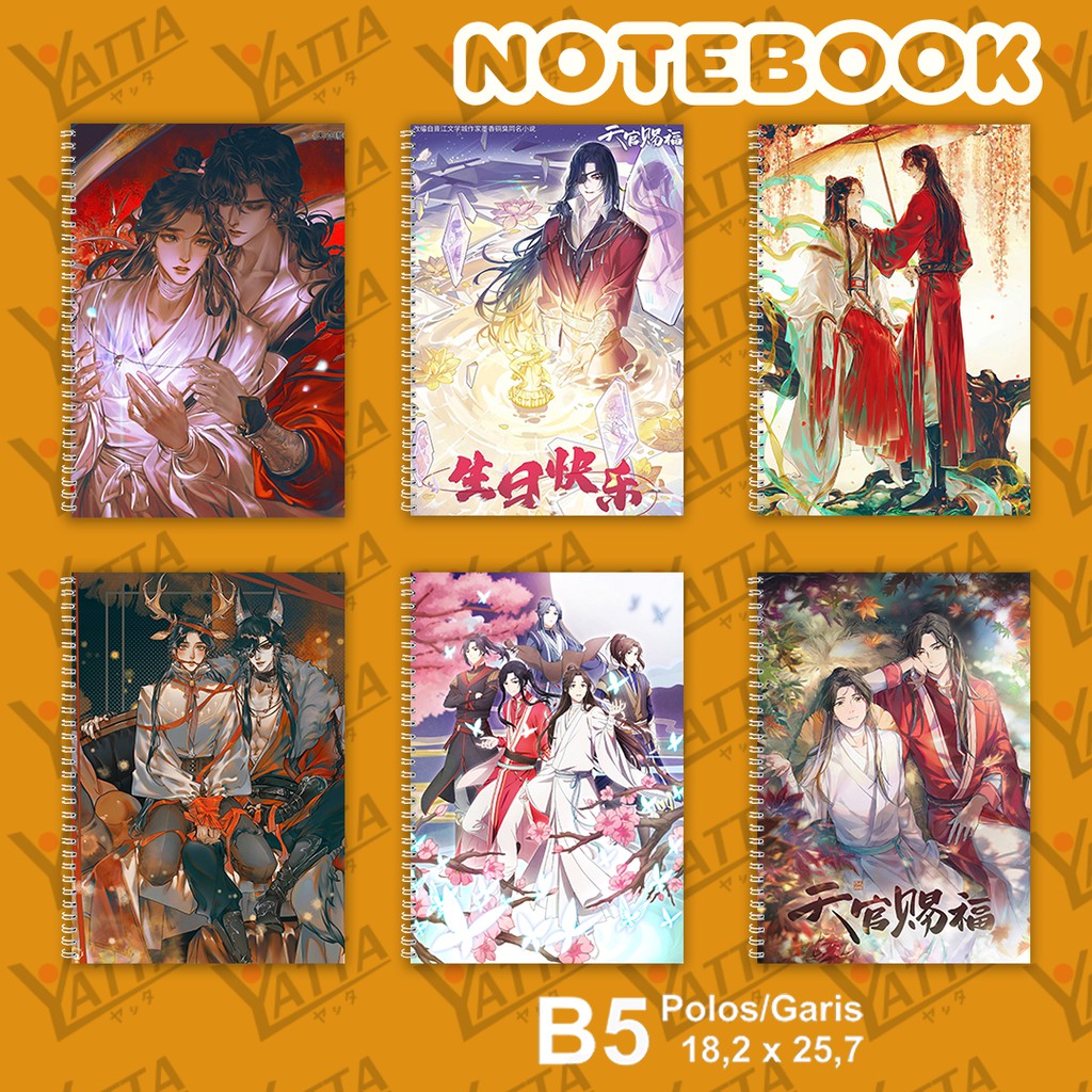 

Notebook Anime ukuran B5 18,2 x 25,7 cm Tian Guan Ci Fu Heaven Official Blessing Danmei YOTAKUSHOP