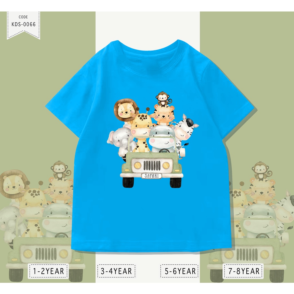 KAOS ANAK-ANAK / T-SHIRT KIDS UNISEX / SAFARI / BISA CUSTOM TEE / REAL PICTURE