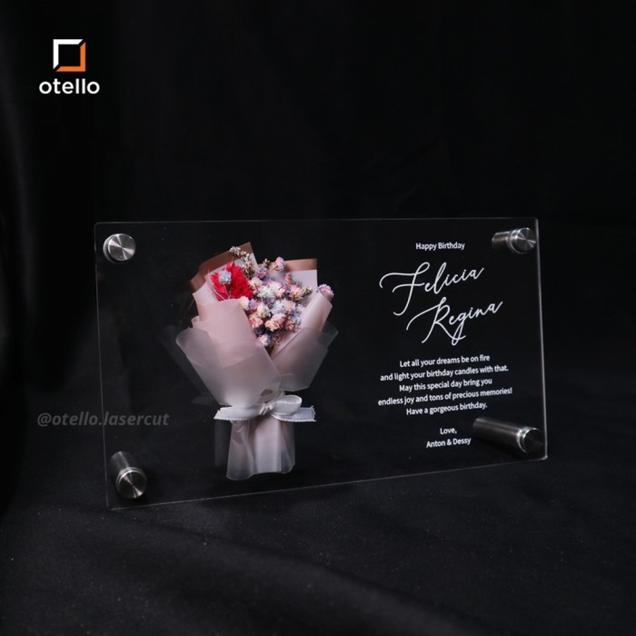 Custom Acrylic Bouquet Flower | Hadiah Ultah Birthday Gift Frame Bunga