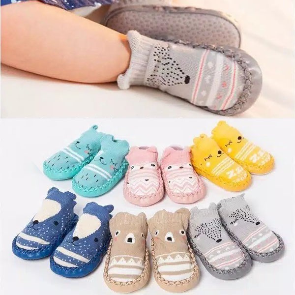 Kaos Kaki Bayi Anti Slip / Baby Socks Shoes / Sepatu Bayi Prewalker / Kaos Kaki Animal