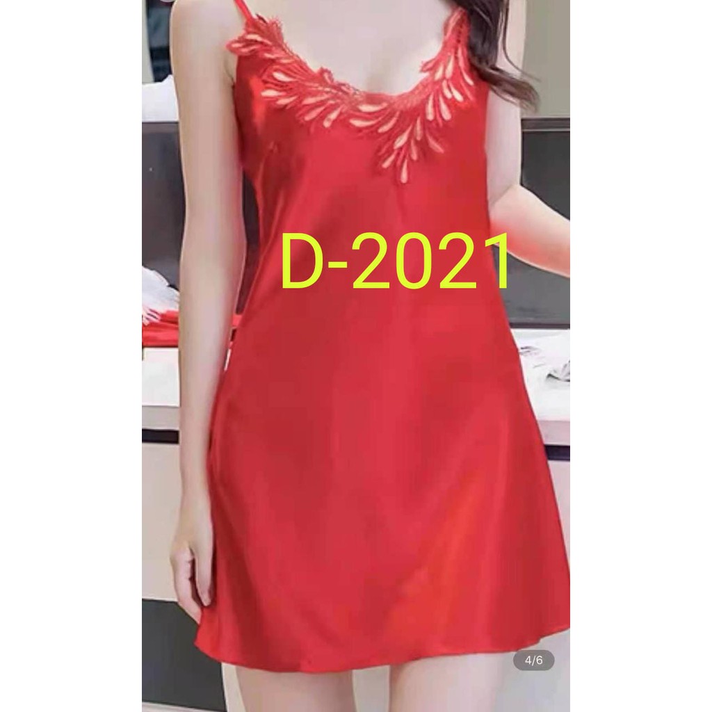 Baju Tidur Daster Wanita Sexy  Bahan Satin Bordir Import D-2021 (ZXY Shop)