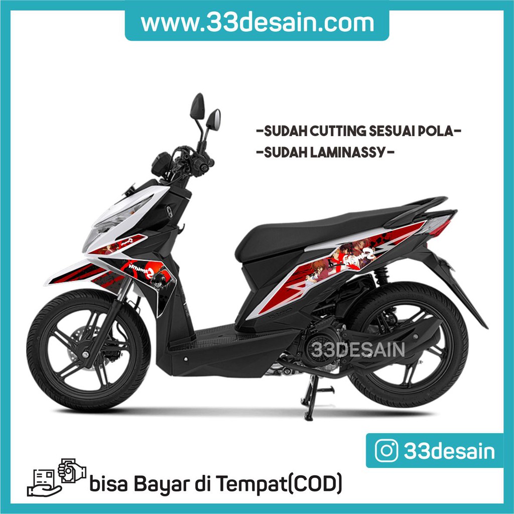 Aksesoris Stiker Motor Sticker Striping Motor Beat Esp Samurai