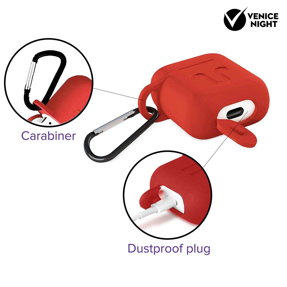 (Venice) 5pcs / Set Case Silikon Portable + Tali Anti Hilang Cover Proteksi Airpods 1 / 2