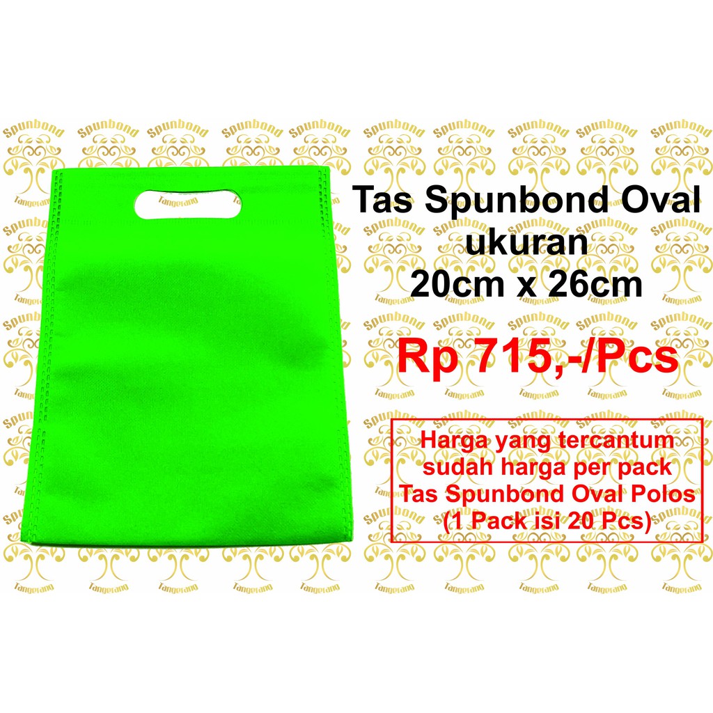 

Tas Spunbond Oval 20x26cm / Goodie Bag Spunbond