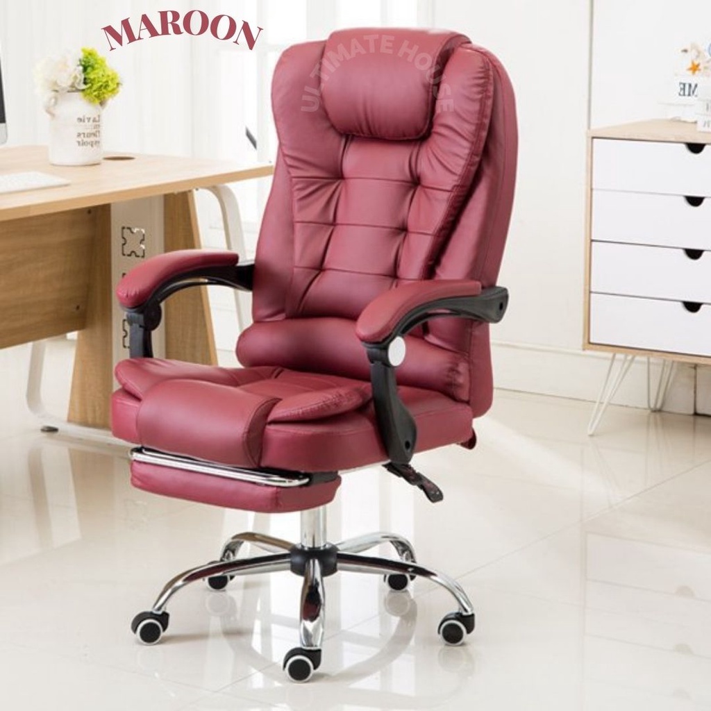 Kursi Kantor Kursi Direktur Kursi Kerja Kursi Kantor Nyaman Kursi Komputer Murah-1020 Maroon + Getar