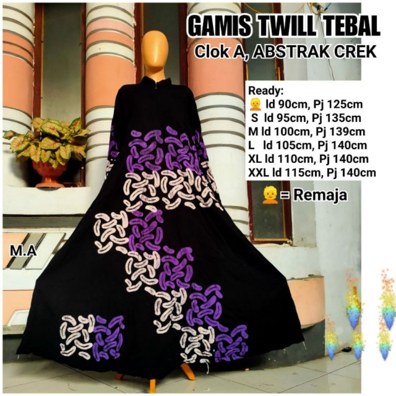 Gamis Twill Pelangi Tebal Adem