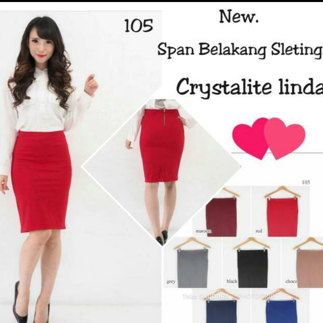 Rok span pendek wedges (bahan import)