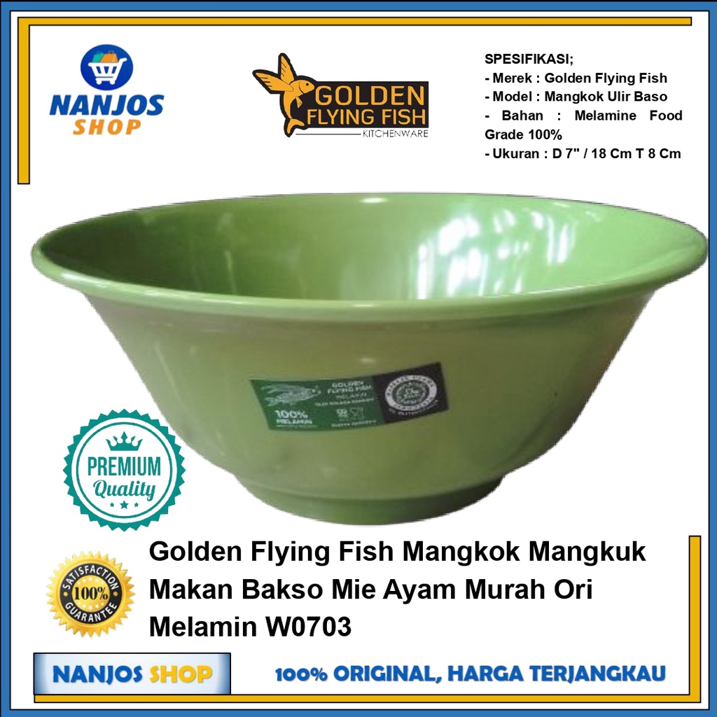 Golden Mangkok Mangkuk Makan Bakso Mie Ayam Murah Ori Melamin W0703