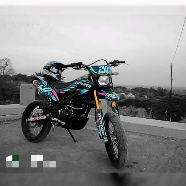 Dekal sticker Decal motor  KLX BF .D-Tracker motif grafis by riquest