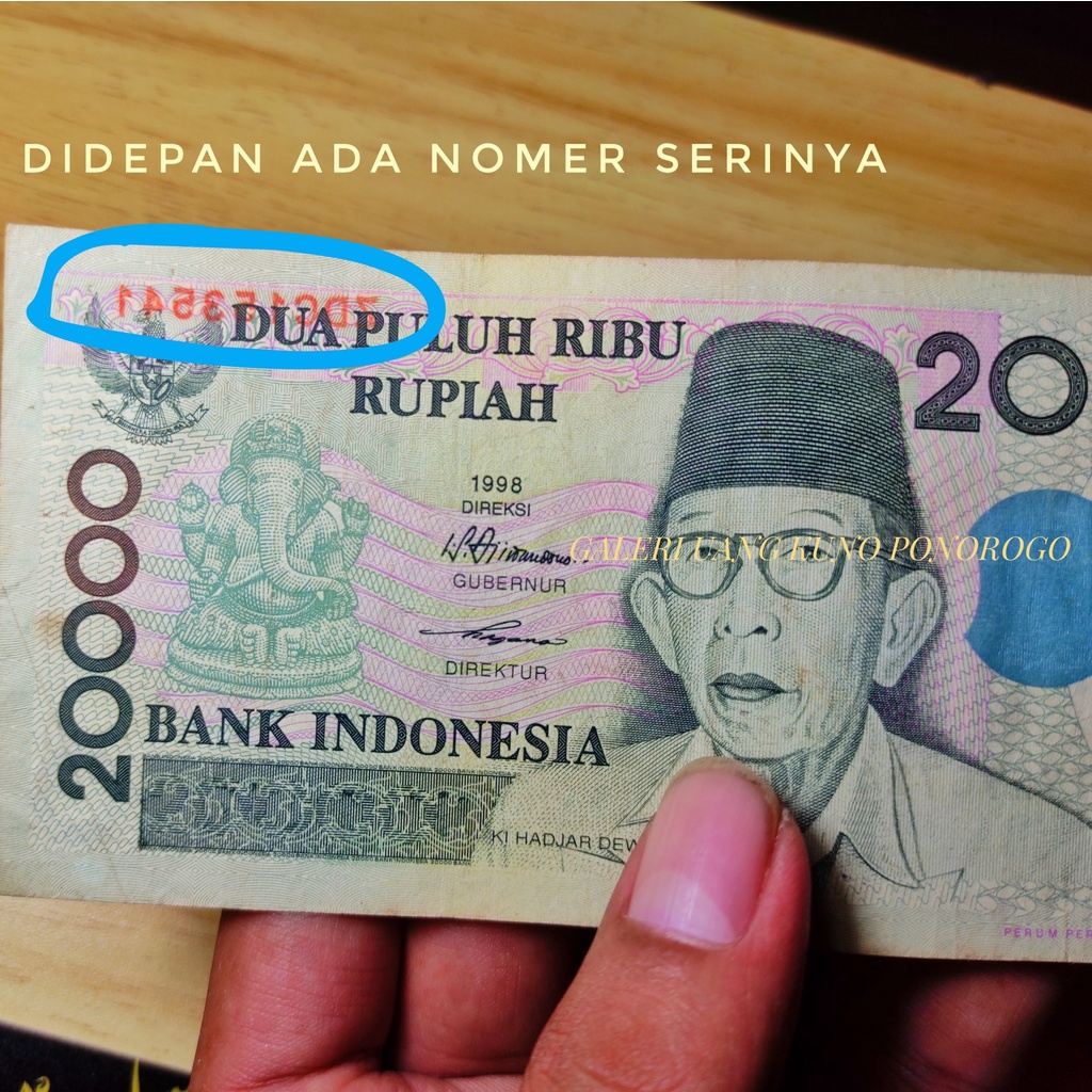 Uang kuno missprint 20 ribu ki hajar dewantara tahun 1998