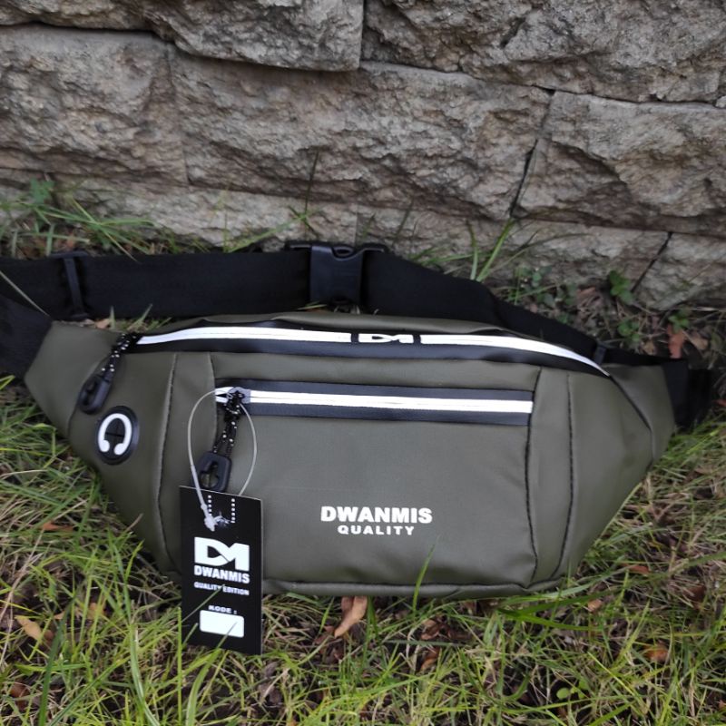 New Colour Tas Selempang Pria Original DM Waterproof | Waist Bag Pria Distro Harga Konveksi