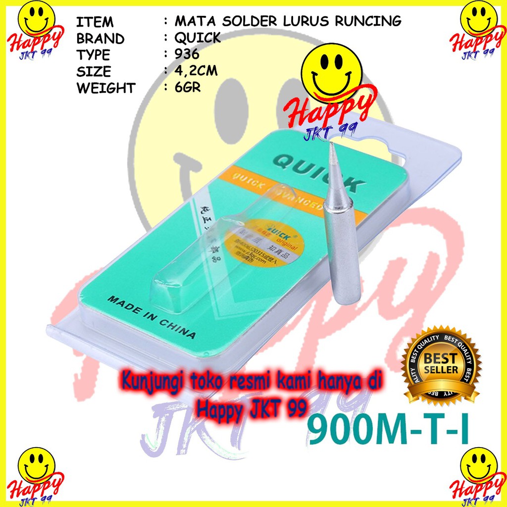 [ HAPPY JKT 99 ] MATA SOLDER STATION 936 QUICK PISAU BENGKOK RUNCING LURUS 3C TAPAL KUDA ORIGINAL