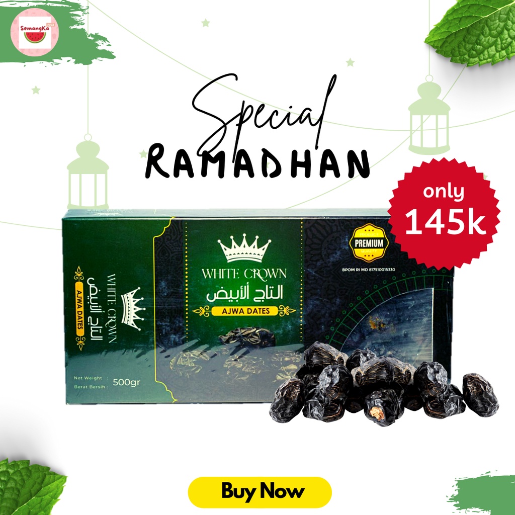 

Kurma Ajwa / Nabi Original White Crown Premium Madinah High Quality