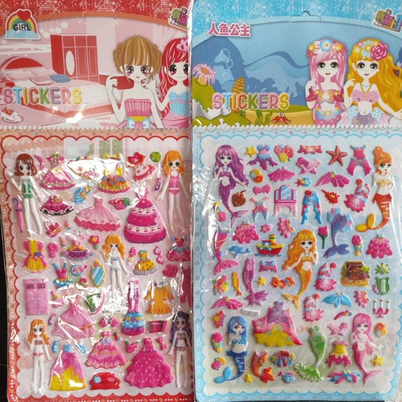 Stiker mainan anak perempuan/ stiker lucu
