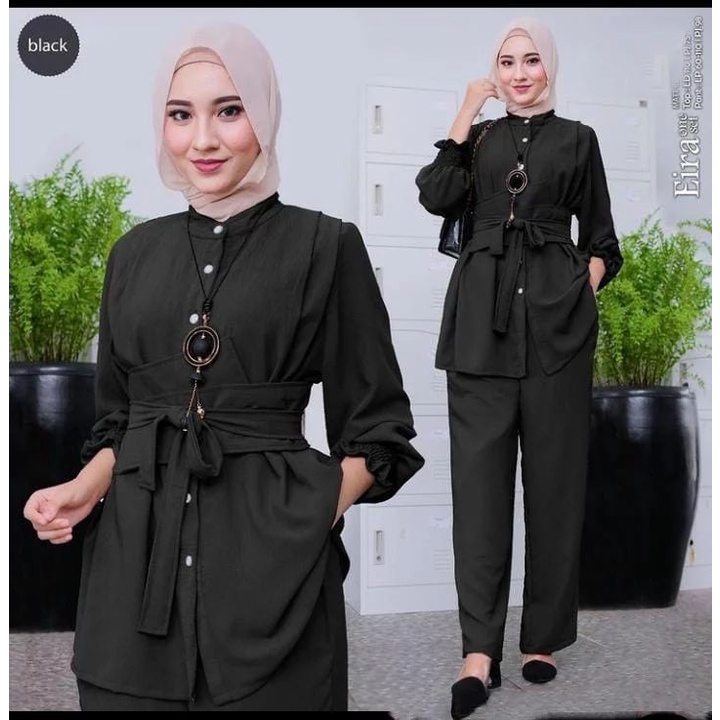 one set wanita dewasa/ aira One Set / Setelan Wanita Muslim Terbaru Bahan Crinkle Airflow / Pakaian Set Cewek Dewasa Kekinian/pakaian wanita/pakaian wanita kekinian/ setelan wanita kekinian/baju wanita/ atasan wanita