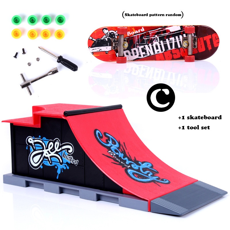 Set Mainan Skateboard Jari + Landasan Taman Untuk Anak