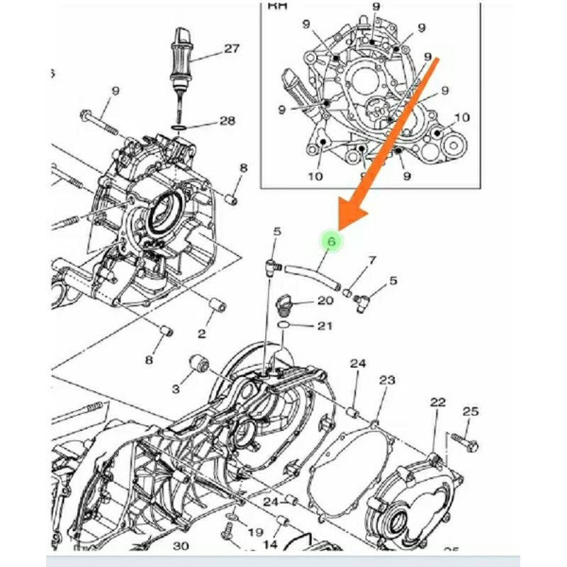 selang pentilasi hawa udara gardan cvt xeon karbu rc gt aerox 125 ori ygp 44D-E5373-00