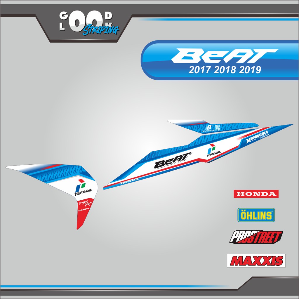 STRIPING STIKER LIS BEAT FI 2017 2018 2019  MANDALIKA RACING