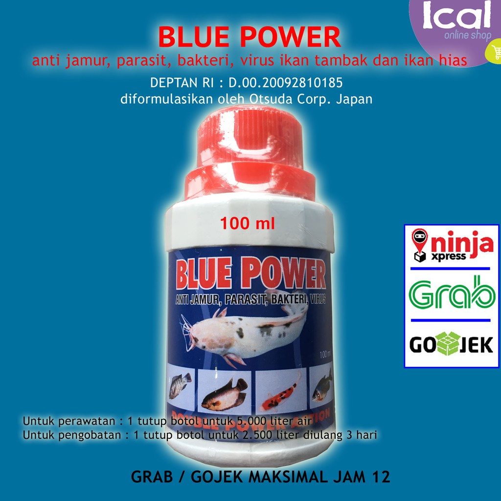 Obat Ikan Anti  Jamur  Virus Bakteri dan Parasit BLUE POWER 