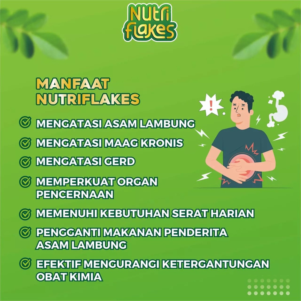 Promo NUTRIFLAKES Sereal Umbi Garut Obat Asam Lambung Herbal Dengan Daun Kelor Pengganti Nasi Untuk Diet-2