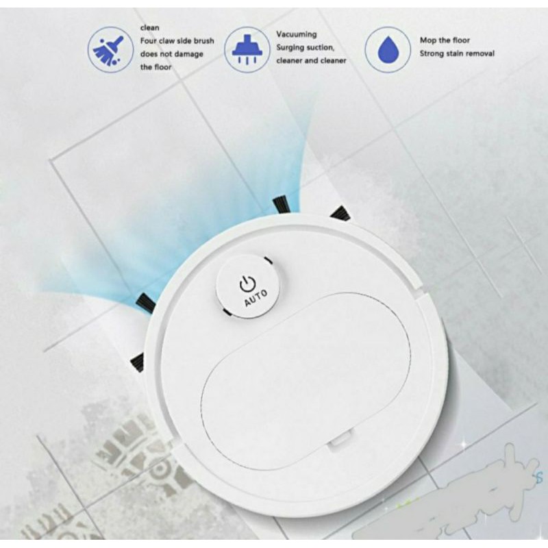 Robot Vacuum Vacuum Sapu Otomatis Powerful Cleaning
