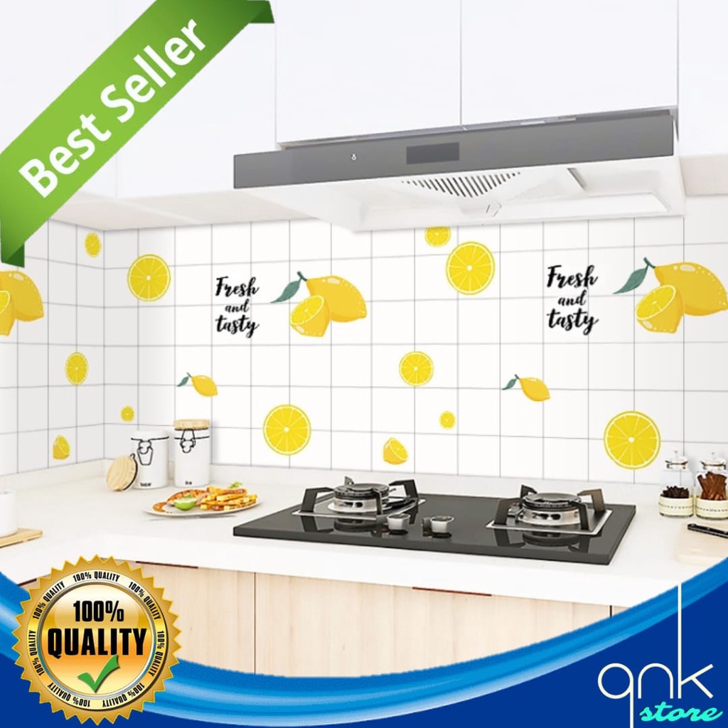 Wallpaper Premium Dinding Dapur 60cm x 100cm Wallpaper Sticker  Anti Air Anti Minyak Dan Tahan Panas