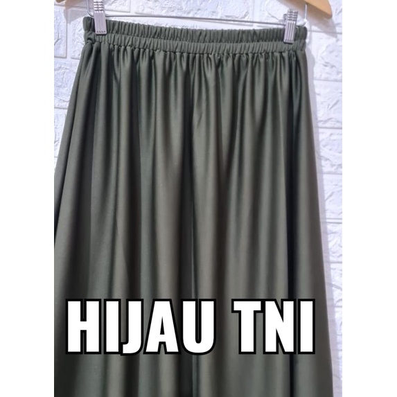 ROK KERJA WANITA POLOS BASIC ROK HYGET SUPER PREMIUM POLOS /ROK POLOS HYGET PREMIUM  / ROK BASIC HYGET PREMIUM-Hijau tni