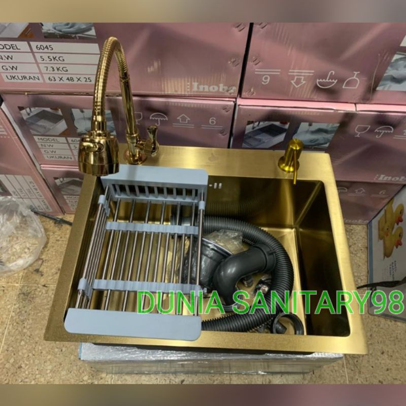 Bak Cuci piring 5040 GOLD Stainless SUS 304 Kitchen sink Minimalis