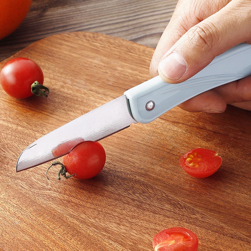 Pisau Dapur Pemotong Buah &amp; Sayur Gagang Lipat / Alat Pengupas Stainless Serbaguna / Kitchen Knife Portable