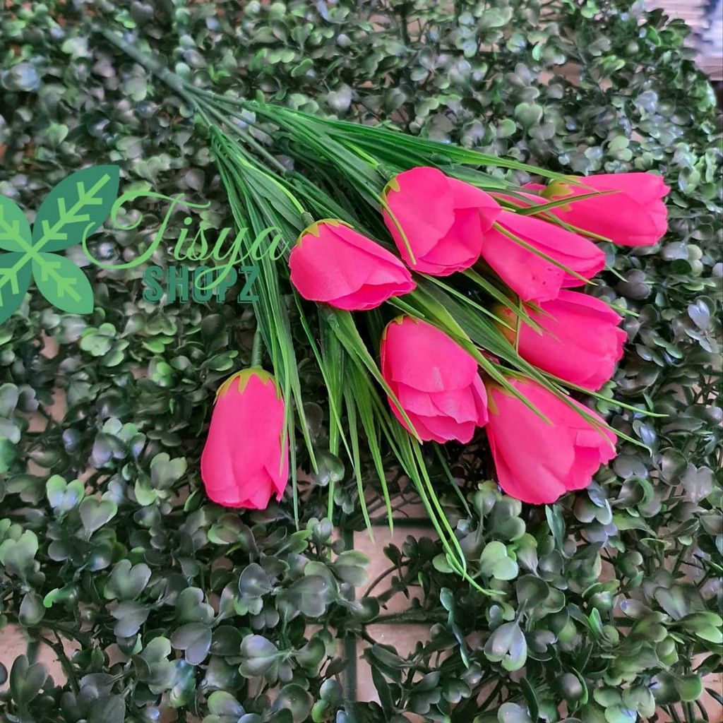 BUNGA TULIP ISI 10 KUNTUM / BUNGA TULIPS ARTIFICIAL BUNGA PLASTIK HIASAN