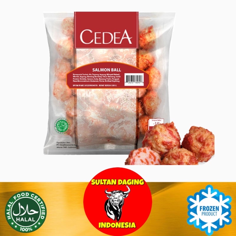 

CEDEA BAKSO SALMON SALMON BALL 500 GRAM ISI 25 BUTIR/ BASO SALMON/ BASO SALMON CEDEA/ SALMON BALL CEDEA/ BAKSO IKAN SALMON BALL/ SALMON MEAT BALL