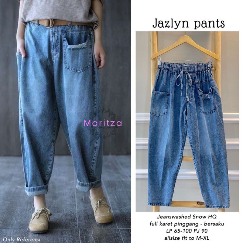 jazlyn pants celana baggy jeans wanita by maritza