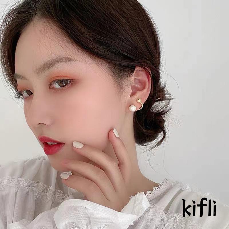 Anting Tusuk Silver S925 Desain Simple Hias Mutiara Untuk Wanita