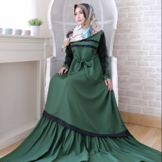 Viral syari gamis  naura dress only mewah rhs