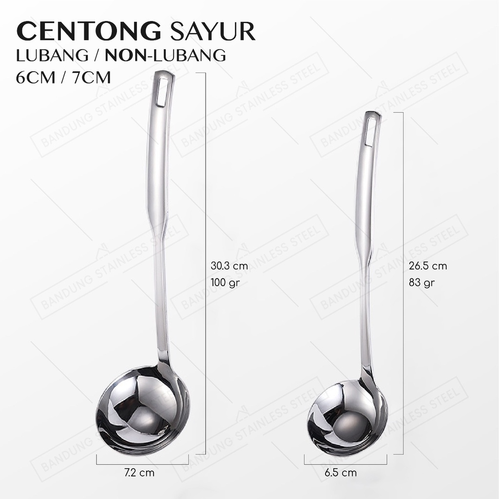 Sendok Sayur Sup Soup lubang dan tidak lubang Stainless Steel Centong Sayur Murah