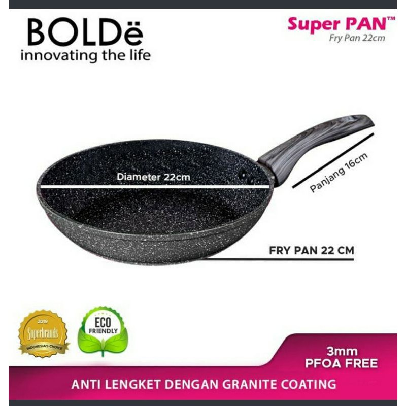 Fry Pan 22 Cm BOLDe BLACK DARK KNIGHT - Penggorengan - Super Pan