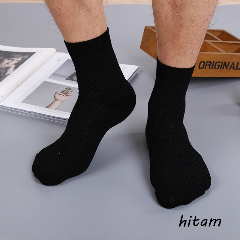 kaos kaki Pria Bambu Serat Kaus Kaki Kaus Kaki Anti Bakteri Kasual Bisnis Socks W03-hitam