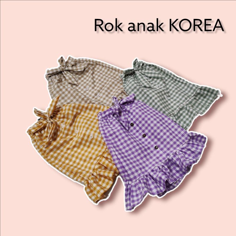 Rok Anak Perempuan Kotak - Kotak Gaya Korea TERLARISS !!!  ROK ASHELLA