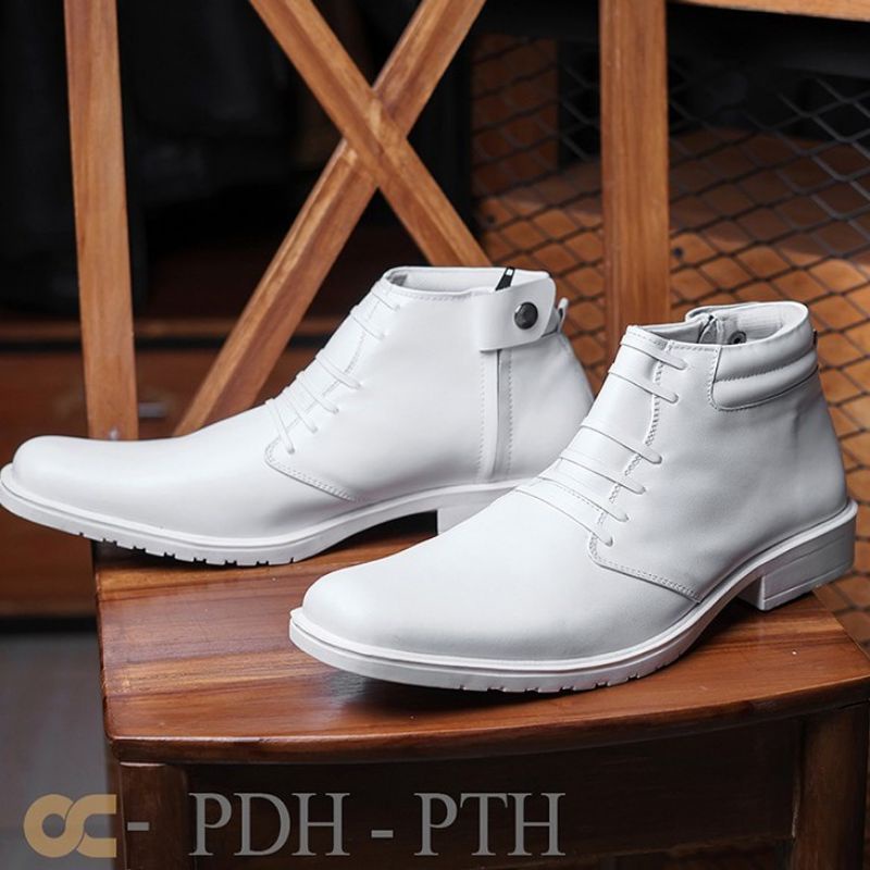 SEPATU KULIT PRIA PDH FORMAL PASKIBRA UNTUK KERJA KANTORAN PUTIH MODEL TERBARU KEKINIAN