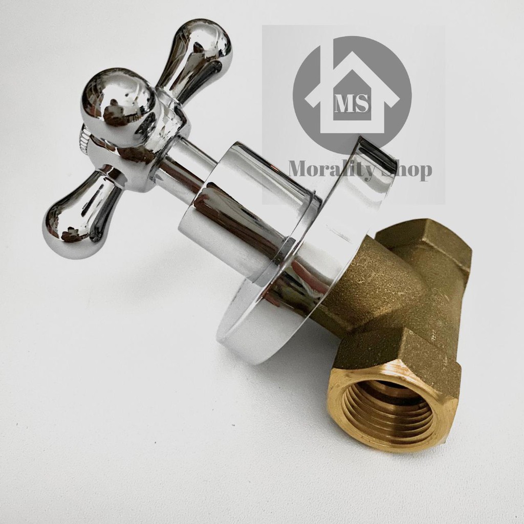 Stop Kran Shower Tanam Baling Karet Kuningan 6012 - Keran air tembok Valve Brass Baling L52