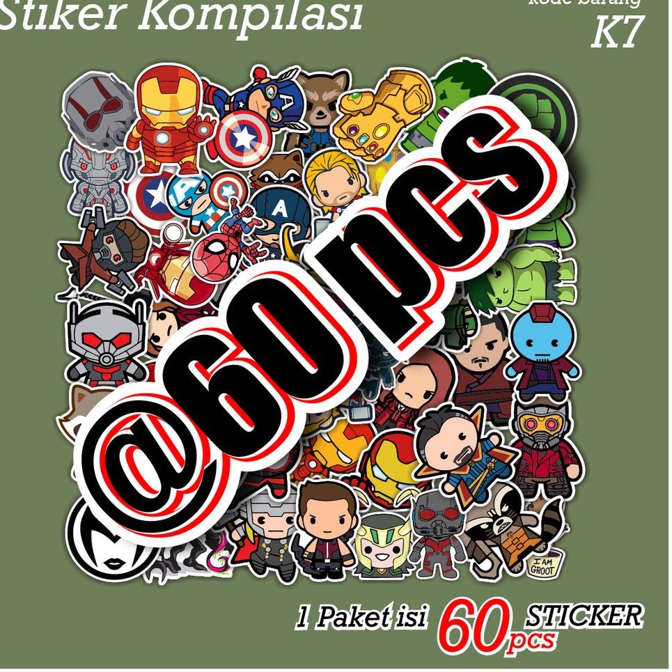 

(T7Q2) ✔ [ MAC ] 60 PCS STICKER SUPERHERO SUPERMAN HULK KAPTEN AMERIKA THOR LUCU AESTHETIC ANTI AIR UNTUK LAPTOP CASE TUMBLER KOPER HP - K7 //Update@terlaris