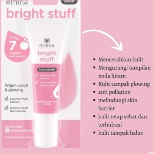 ✿ELYSABETHME✿ ˜”*°• emina •°*”˜. Emina Bright Stuff Serum 7.5ml pencerah wajah memutihkan