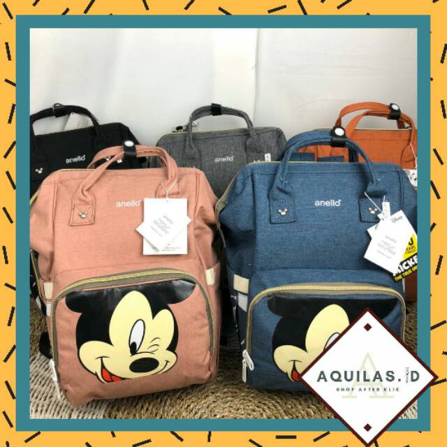 DIAPERS BAG ANELLO MICKEY MOUSE/TAS ANELLO PERLENGKAPAN BAYI/TAS ANELLO MICKEY MOUSE