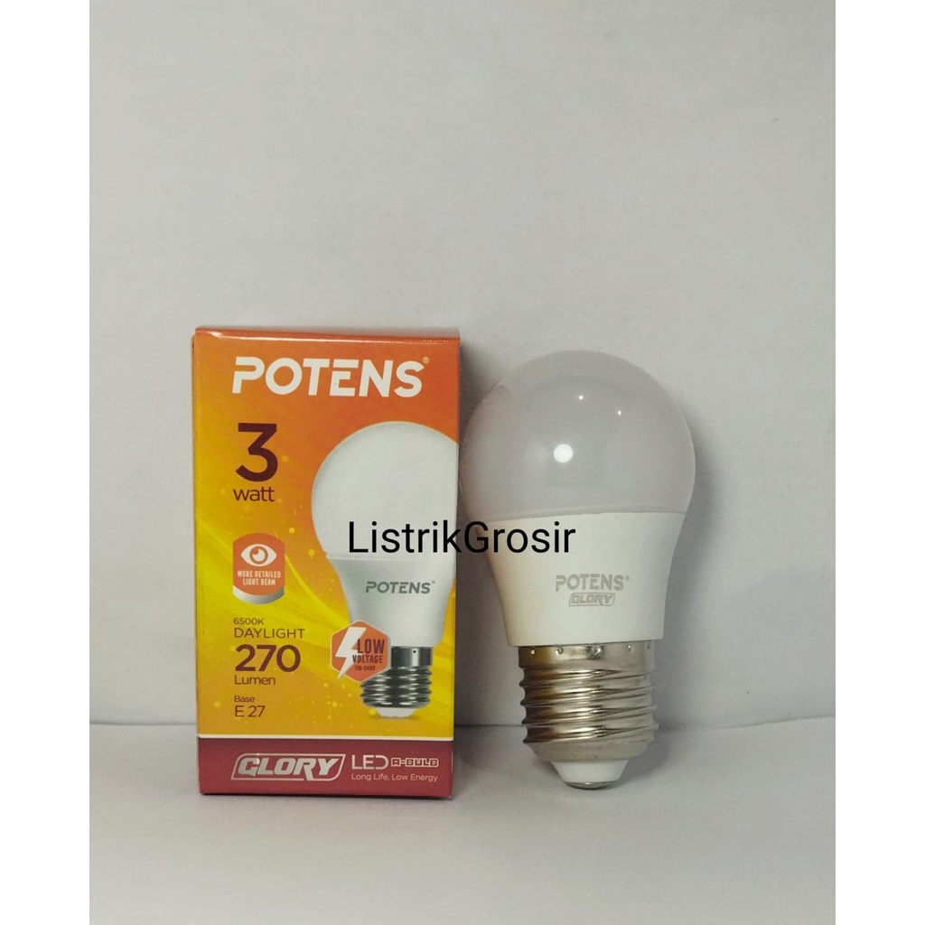 Potens Lampu Led Potens 3w Glory Led 3watt Putih Grosir Bergaransi