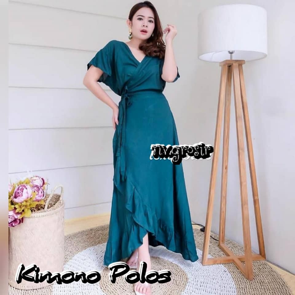 LONG DRESS KIMONO POLOS (PILIH)