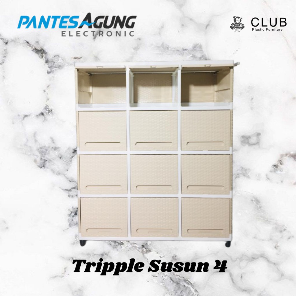 LEMARI PLASTIK TRIPLE CLUB FLIP 4 SUSUN