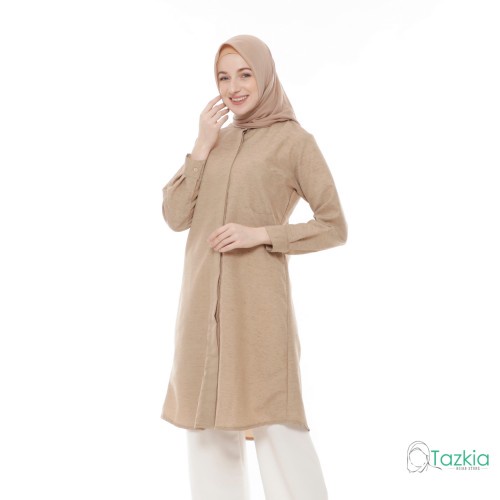 Baju tunik wanita muslim lengan panjang kekinian katun OMIRA